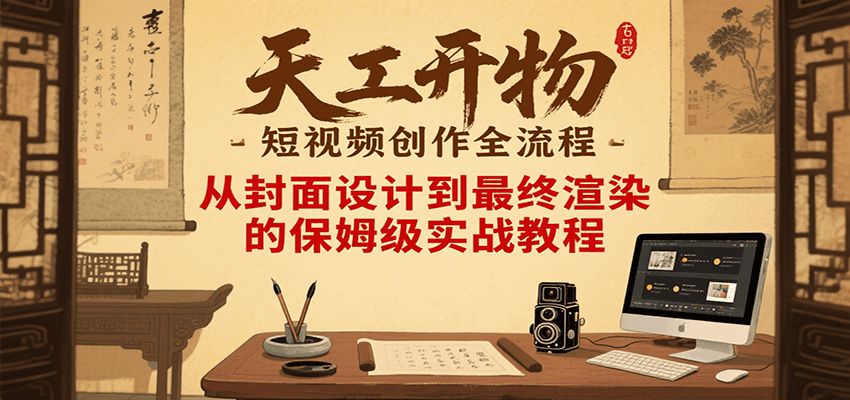 天工开物短视频创作全流程，从封面设计到最终渲染的保姆级实战教程 - 副业联盟-副业联盟