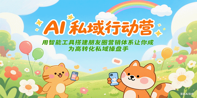 AI私域行动营：用智能工具搭建朋友圈营销体系让你成为高转化私域操盘手 - 副业联盟-副业联盟