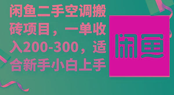 (9539期)闲鱼二手空调搬砖项目，一单收入200-300，适合新手小白上手 - 副业联盟-副业联盟