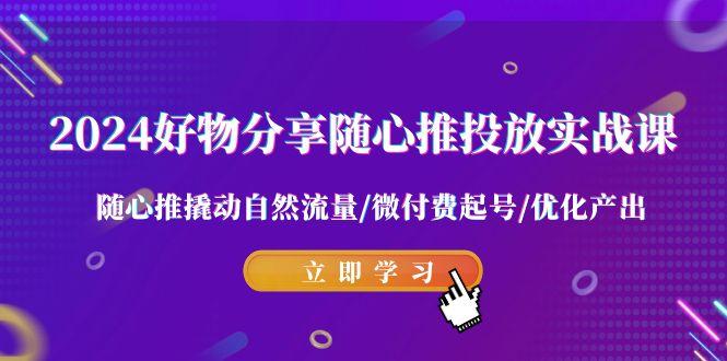 2024好物分享-随心推投放实战课 随心推撬动自然流量/微付费起号/优化产出 - 副业联盟-副业联盟