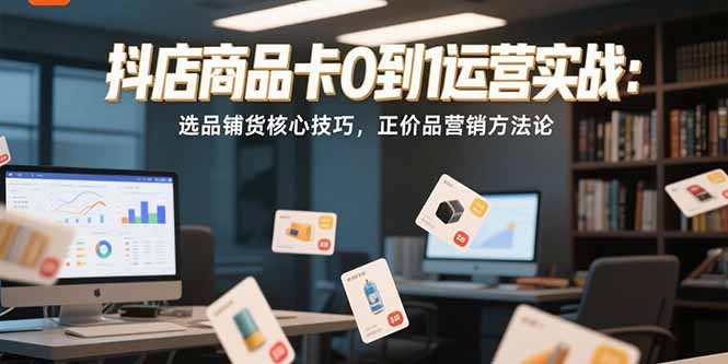 抖店商品卡0到1运营实战：选品铺货核心技巧，正价品营销方法论 - 副业联盟-副业联盟