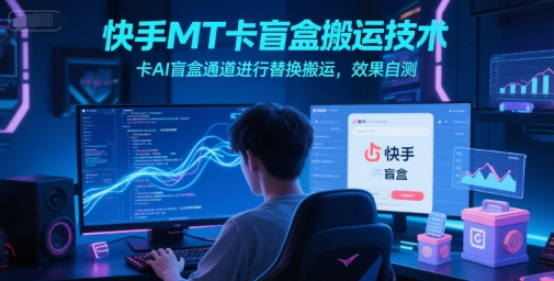 快手MT卡盲盒搬运技术，卡AI盲盒通道进行替换搬运，效果自测 - 副业联盟-副业联盟