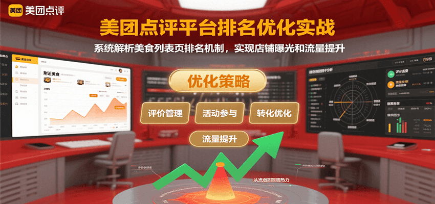 美团点评平台排名优化实战，系统解析美食列表页排名机制，实现店铺曝光和流量提升 - 副业联盟-副业联盟