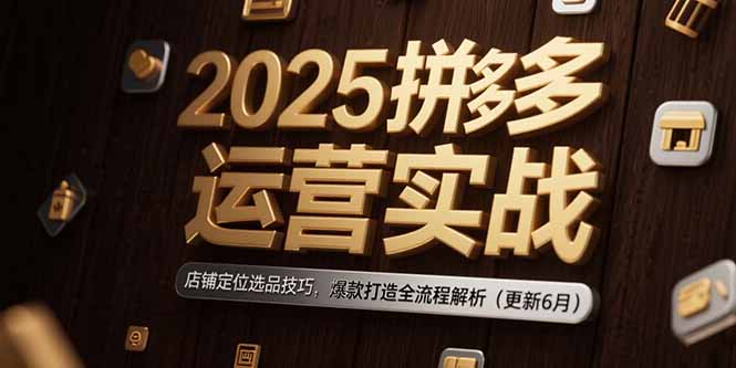 2025拼多多运营实战：店铺定位选品技巧，爆款打造全流程解析(更新6月 - 副业联盟-副业联盟