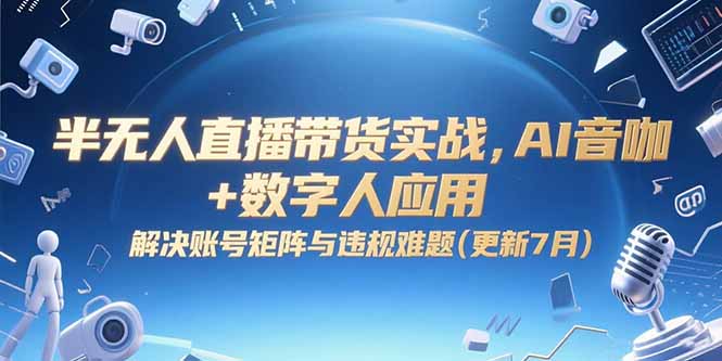 半无人直播带货实战，AI音咖+数字人应用 解决账号矩阵与违规难题(更新7月 - 副业联盟-副业联盟