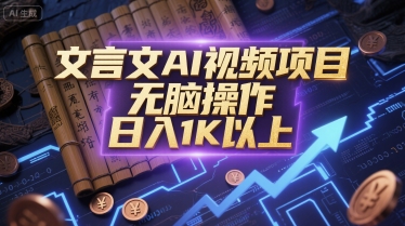 文言文AI视频项目，无脑操作，日入1K以上 - 副业联盟-副业联盟