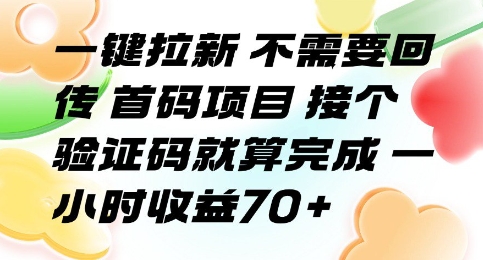 一键拉新 不需要回传 首码项目 接个验证码就算完成 一小时收益70+【揭秘】 - 副业联盟-副业联盟
