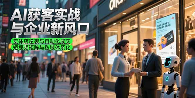 AI获客实战与企业新风口，实体店逆袭与自动化成交 短视频矩阵与私域体系化 - 副业联盟-副业联盟
