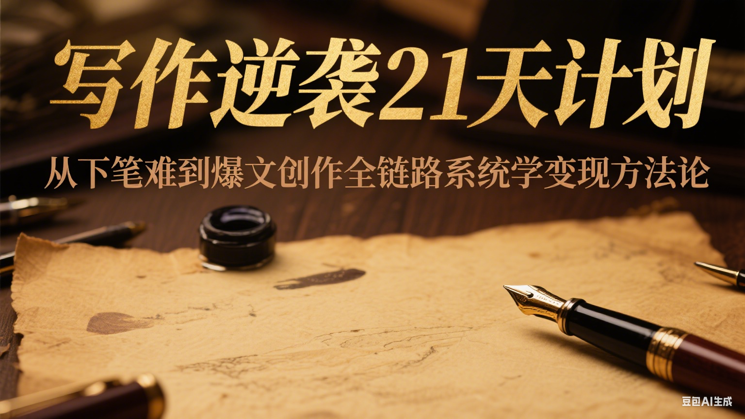 写作逆袭21天计划：从下笔难到爆文创作全链路系统学变现方法论 - 副业联盟-副业联盟
