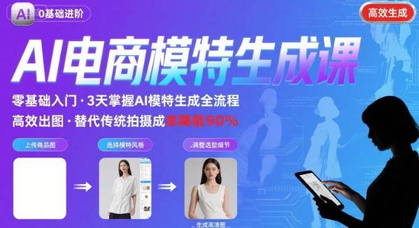 AI模特进阶课程，0基础高效生成逼真电商模特图 - 副业联盟-副业联盟