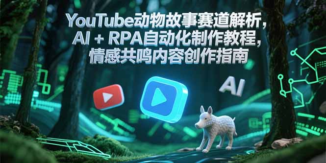 YouTube动物故事赛道解析，AI+RPA自动化制作教程，情感共鸣内容创作指南 - 副业联盟-副业联盟