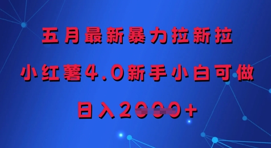 五月最新暴力拉新拉，小红薯4.0新手小白可做，日入多张 - 副业联盟-副业联盟