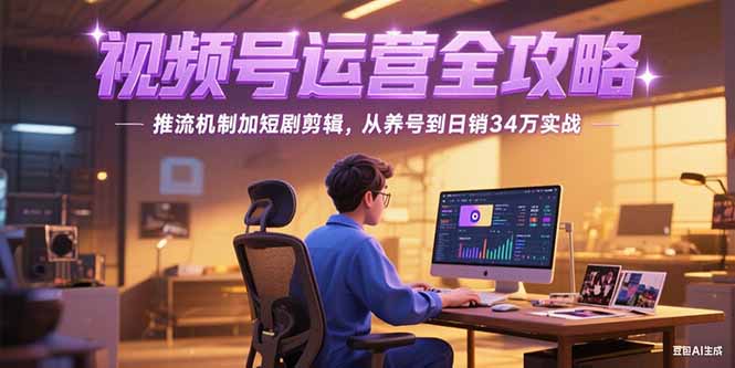 2025视频号运营全攻略，推流机制加短剧剪辑，从养号到日销34万实战 - 副业联盟-副业联盟