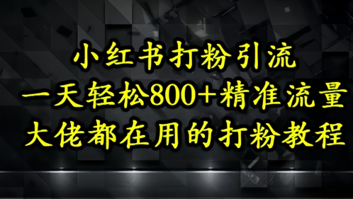 小红书打粉引流，一天轻松500+精准流量，大佬都在用的打粉教程 - 副业联盟-副业联盟