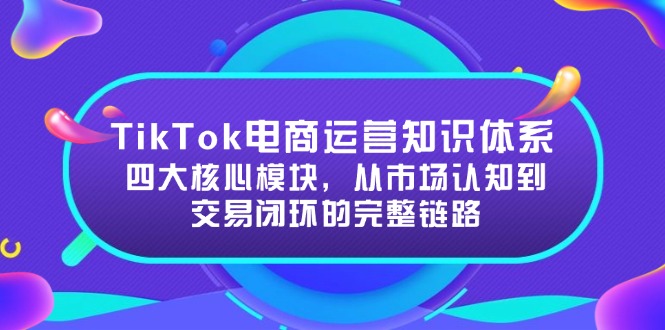 TikTok电商运营知识体系：四大核心模块，从市场认知到交易闭环的完整链路 - 副业联盟-副业联盟