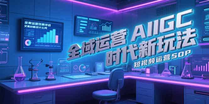 全域运营AIGC时代新玩法，文案封面设计公式，短视频运营SOP - 副业联盟-副业联盟