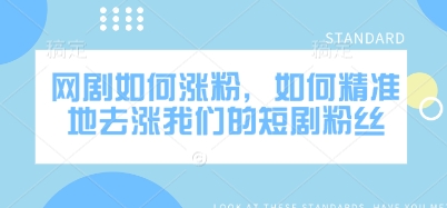 网剧如何涨粉，如何精准地去涨我们的短剧粉丝 - 副业联盟-副业联盟