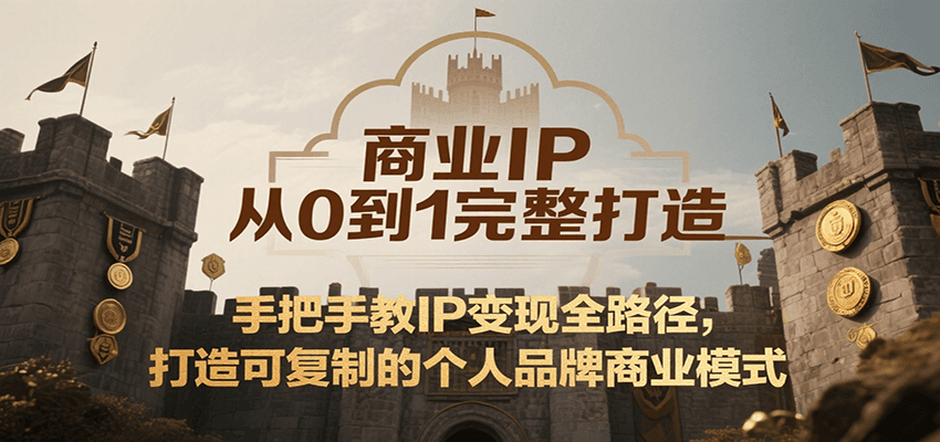 商业IP从0到1完整打造，手把手教IP变现全路径，打造可复制的个人品牌商业模式 - 副业联盟-副业联盟