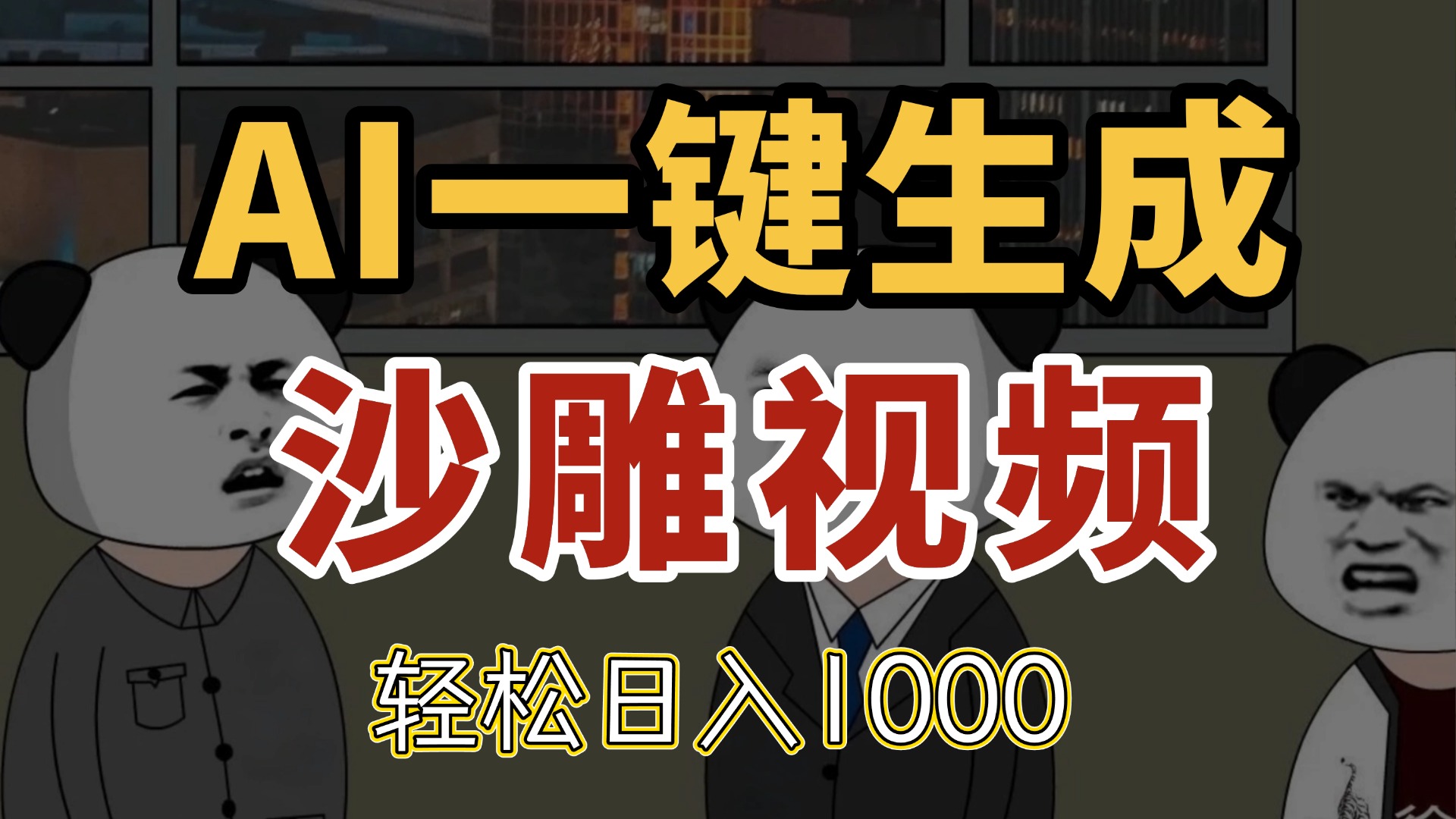 AI一键生成沙雕视频，一条视频千万播放，轻松日入1000 - 副业联盟-副业联盟