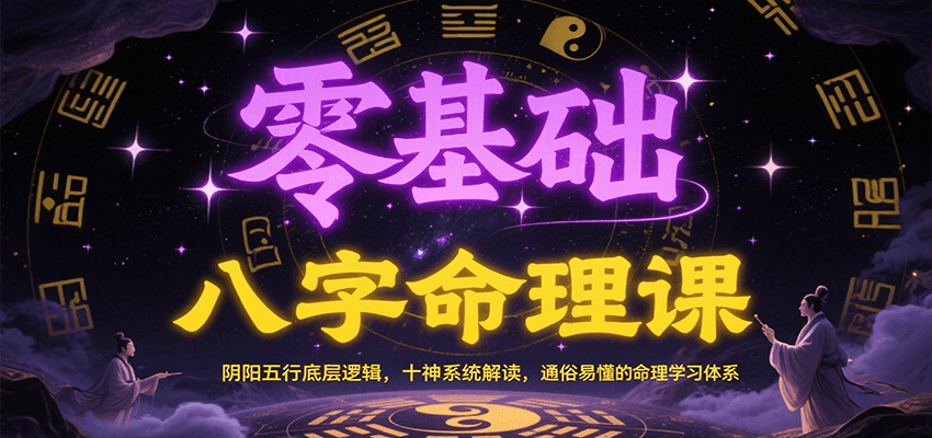 零基础八字命理课：阴阳五行底层逻辑，十神系统解读，通俗易懂的命理学习体系 - 副业联盟-副业联盟