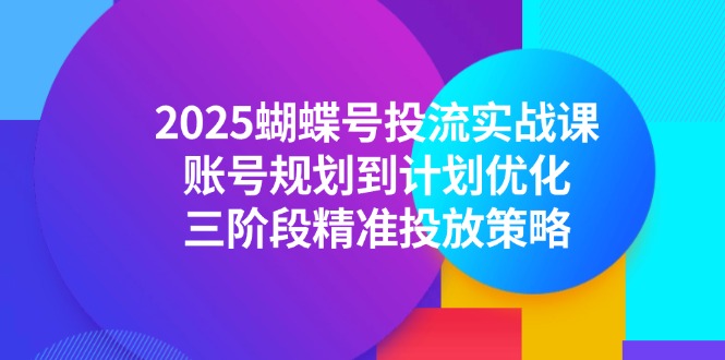 2025蝴蝶号投流实战课，账号规划到计划优化，三阶段精准投放策略 - 副业联盟-副业联盟