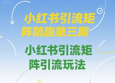 小红书引流矩阵陪跑第三期，小红书引流矩阵引流玩法 - 副业联盟-副业联盟