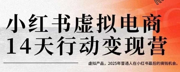 小红书虚拟电商14天变现训练营，虚拟产品，2025年普通人在小红书最后的搞钱机会 - 副业联盟-副业联盟