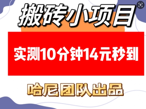 搬砖小项目，实测10分钟14元秒到，每天稳定几张(赠送必看稳定) - 副业联盟-副业联盟