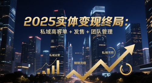 2025实体变现终局：私域高客单+发售+团队管理 - 副业联盟-副业联盟