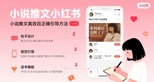 小说推文小红书高转化引导方法实操课，小说推文高效且正确引导方法 - 副业联盟-副业联盟