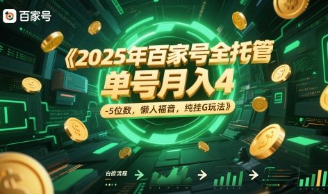 2025年百家号全托管，单号月入4-5位数，懒人福音，纯挂G玩法【揭秘】 - 副业联盟-副业联盟