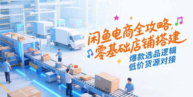 闲鱼电商全攻略，零基础店铺搭建，爆款选品逻辑，低价货源对接 - 副业联盟-副业联盟