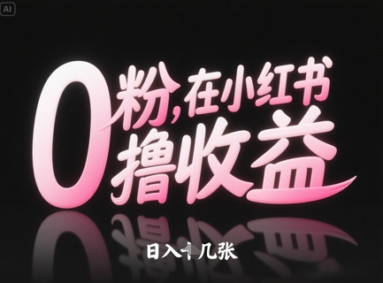 0粉在小红书撸收益，日入几张 - 副业联盟-副业联盟