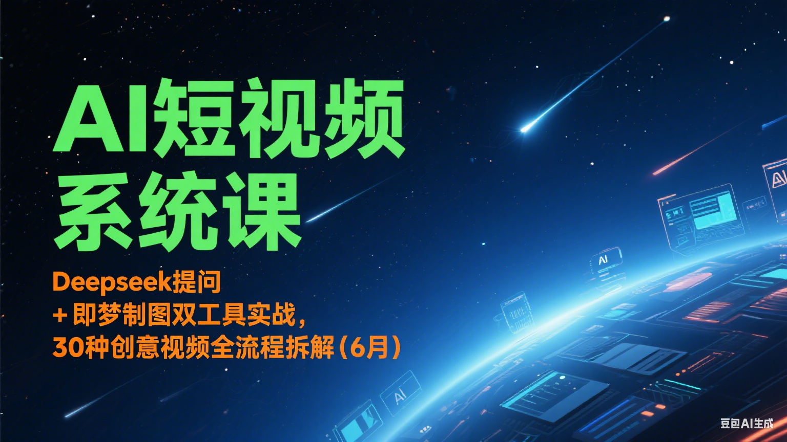 AI短视频系统课：Deepseek提问 + 即梦制图双工具实战，30种创意视频全流程拆解(6月) - 副业联盟-副业联盟
