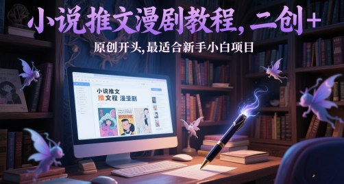 小说推文漫剧教程，二创+原创开头，最适合新手小白项目 - 副业联盟-副业联盟
