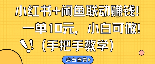 小红书+闲鱼联动挣钱，一单10元，小白可做 - 副业联盟-副业联盟