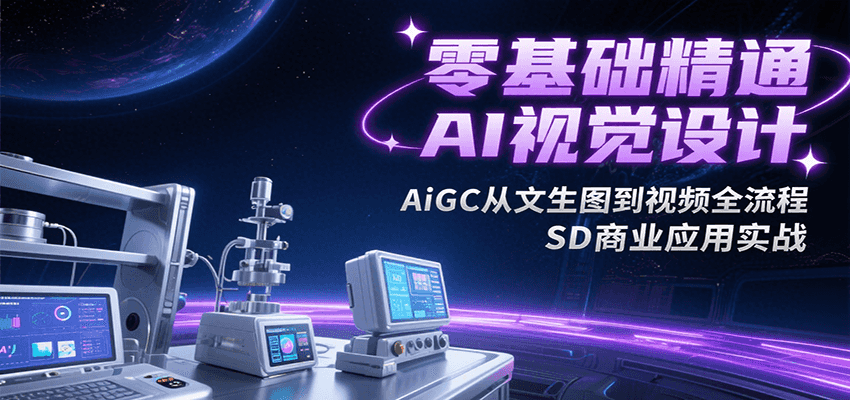 零基础精通AI视觉设计，AiGC从文生图到视频全流程，SD商业应用实战 - 副业联盟-副业联盟