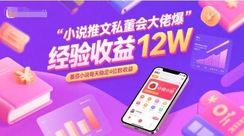 小说推文私董会大佬爆单经验分享收益12W，番茄小说每天稳定4位数收益 - 副业联盟-副业联盟
