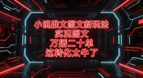 小说推文图文新玩法，实况图文，万播二十单，这转化太牛了！ - 副业联盟-副业联盟