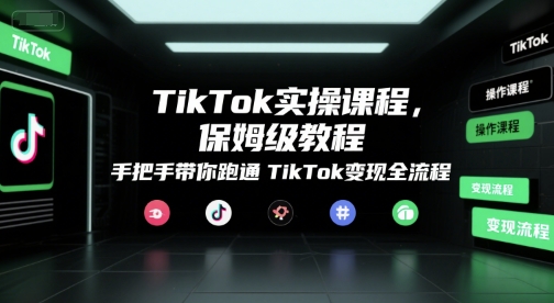 TikTok实操课程，保姆级教程，手把手带你跑通TikTok变现全流程 - 副业联盟-副业联盟