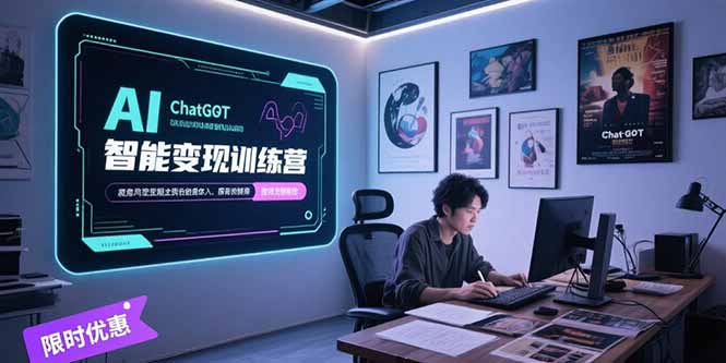 AI智能变现训练营，ChatGPT写作变现，电影解说制作，图文带货方法论 - 副业联盟-副业联盟