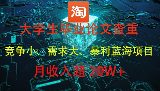 大学生毕业论文查重，暴利蓝海项目，月收入过1W+ - 副业联盟-副业联盟