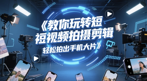 教你玩转短视频拍摄剪辑，轻松拍出手机大片 - 副业联盟-副业联盟