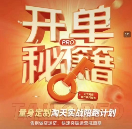 淘宝开单秘籍PRO，量身定制淘天实战陪跑计划，告别做店迷茫、快速突破运营瓶颈期(更新) - 副业联盟-副业联盟