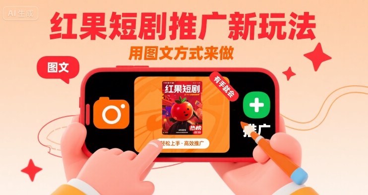 红果短剧推广新玩法，用图文方式来做，有手就会 - 副业联盟-副业联盟