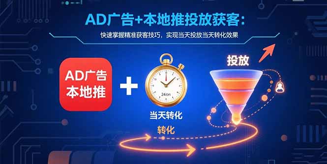 AD广告+本地推投放获客：快速掌握精准获客技巧，实现当天投放当天转化效果 - 副业联盟-副业联盟