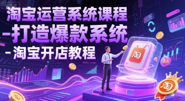 淘宝运营系统课程-打造爆款系统-淘宝开店教程 - 副业联盟-副业联盟