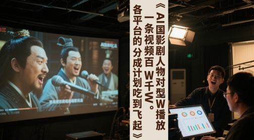 AI三国影视剧人物对口型唱歌玩法，一条视频百W千W播放，各平台的分成计划吃到飞起 - 副业联盟-副业联盟