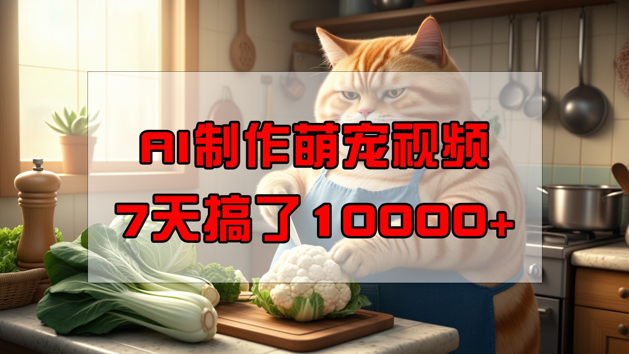 靠AI制作萌宠视频，7天搞了1万+，操作简单门槛低，有手机就行 - 副业联盟-副业联盟