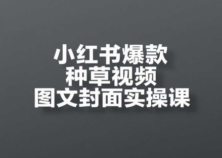 小红书爆款种草视频图文封面实操课，​开店、选品、引流、变现全流程 - 副业联盟-副业联盟
